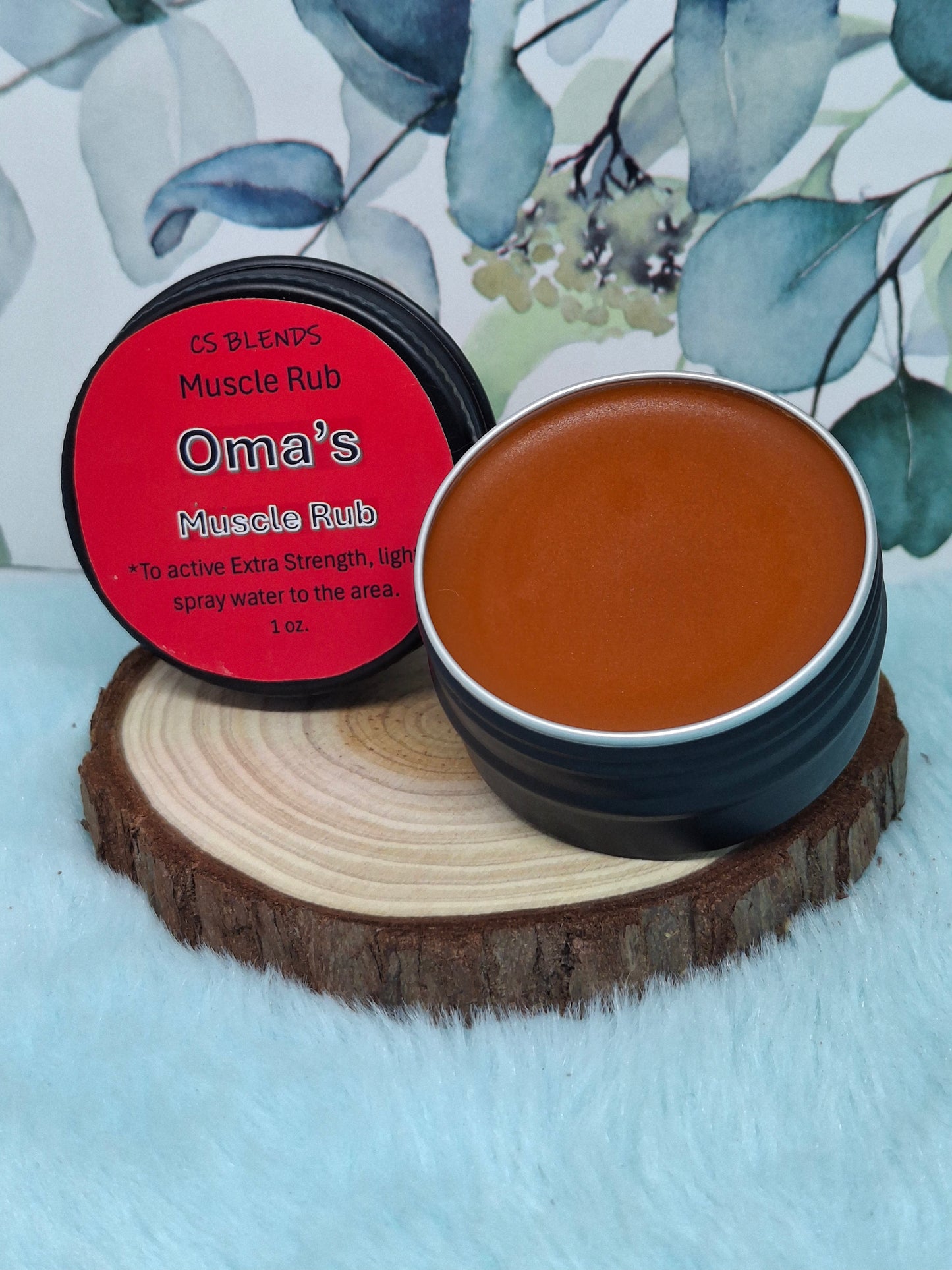 "Oma's" Muscle Rub balm - warming menthol & cayenne balm for sore muscles and joint relief.