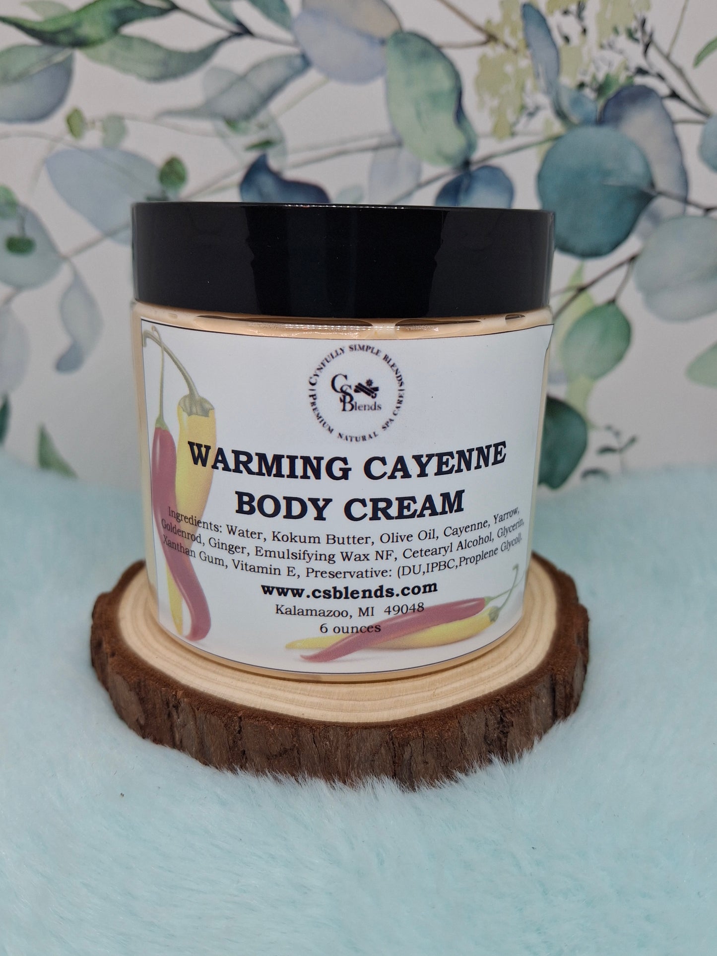 Warming Herbal Cream for Muscles & Joints -Cayenne, Yarrow, Goldenrod
