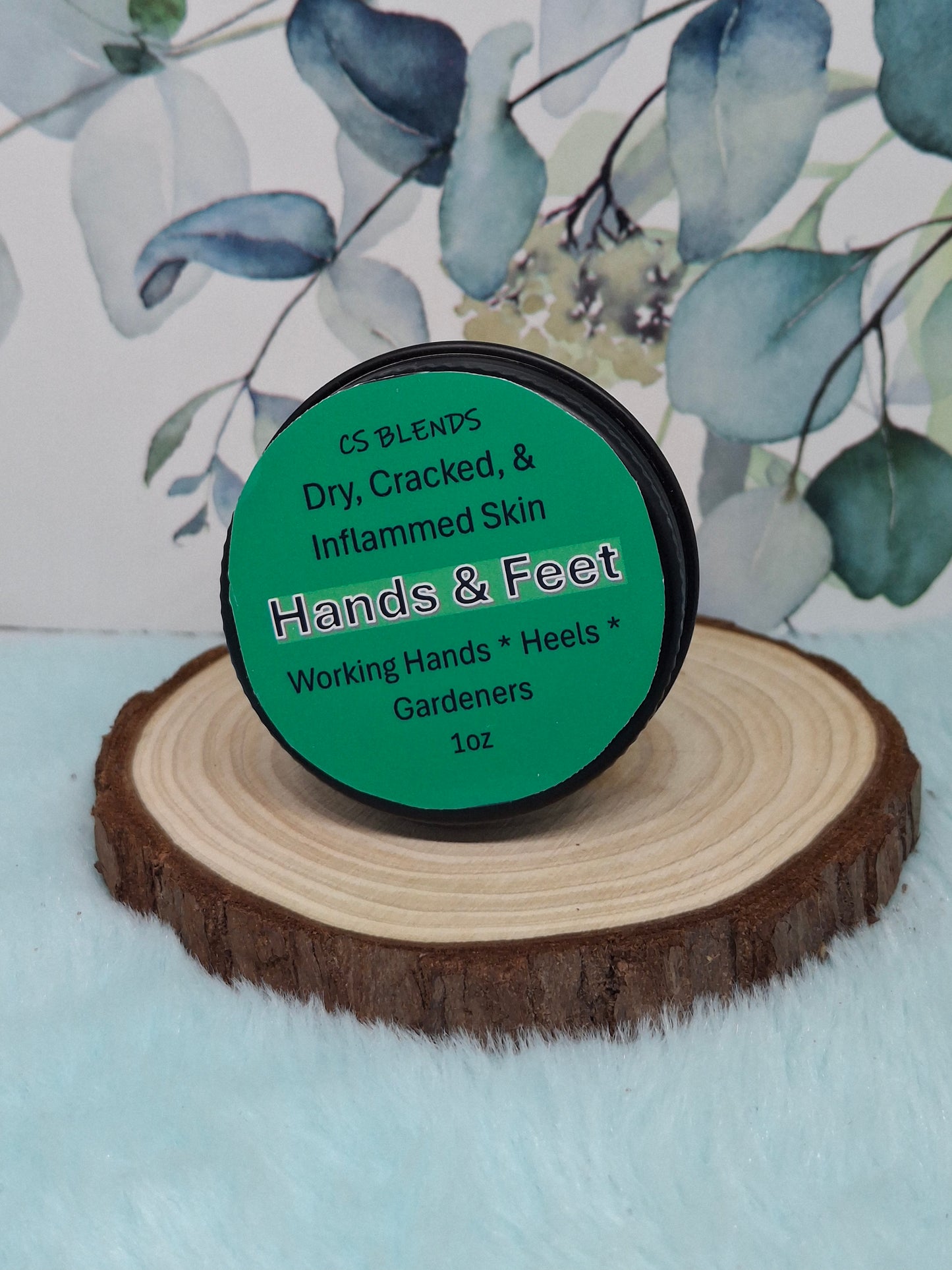 "Hands & Feet" Herbal Repair Balm - for Overworked Dry Cracked Hand and Heels. Bee Balm Purple Dead Nettle