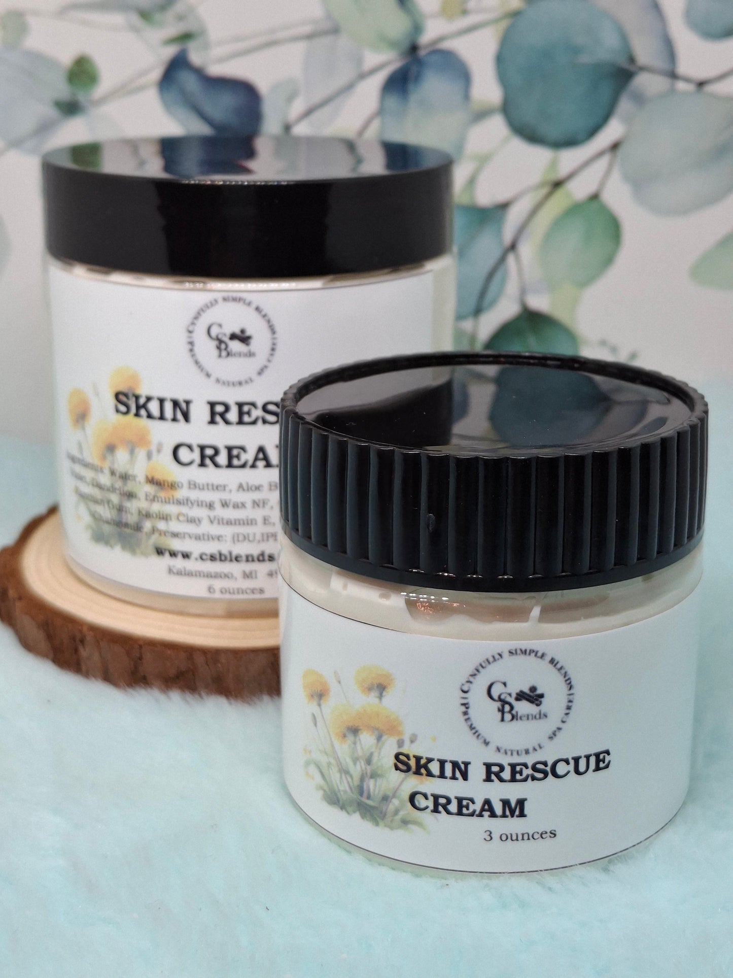 "Skin Rescue" Herbal Cream for Very Dry, Itchy, & Sensitive Skin - Violet, Chickweed, Dandelion.