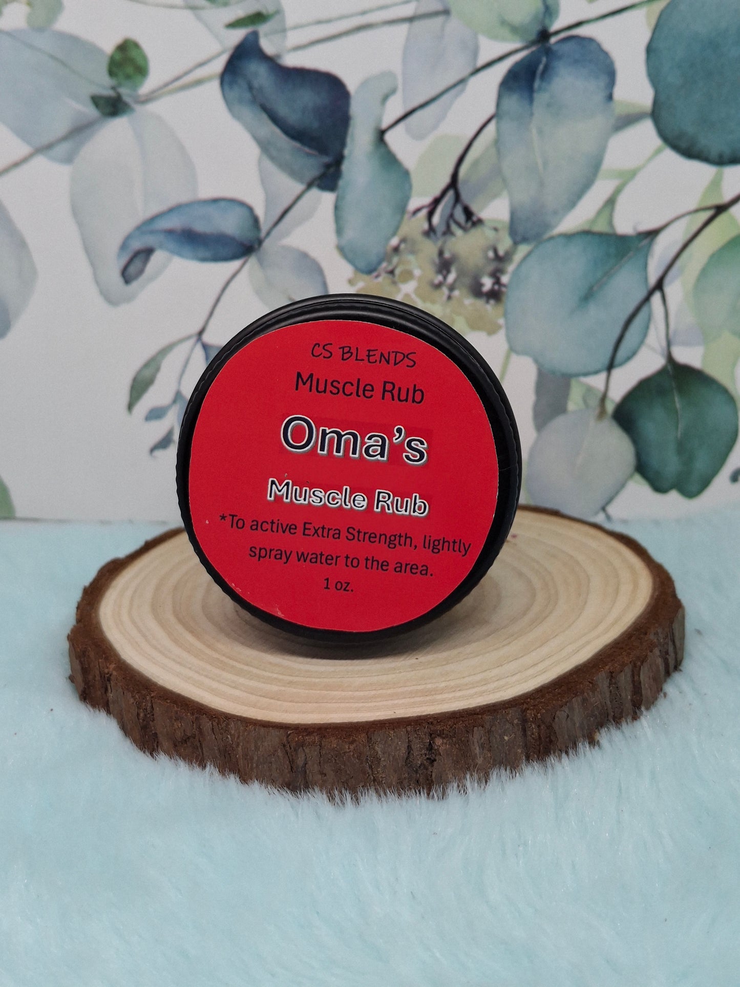 "Oma's" Muscle Rub balm - warming menthol & cayenne balm for sore muscles and joint relief.